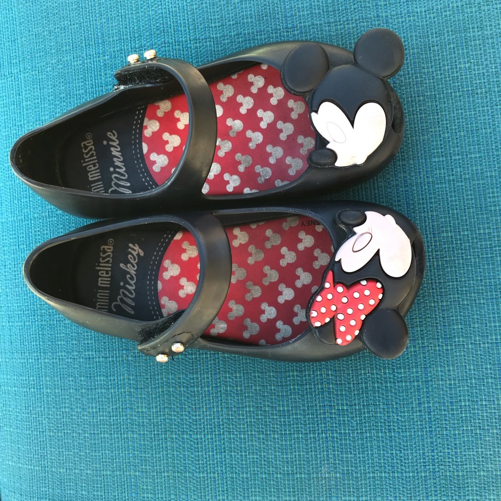 Mini Melissa size 7 black Mini and Mickey Mouse
